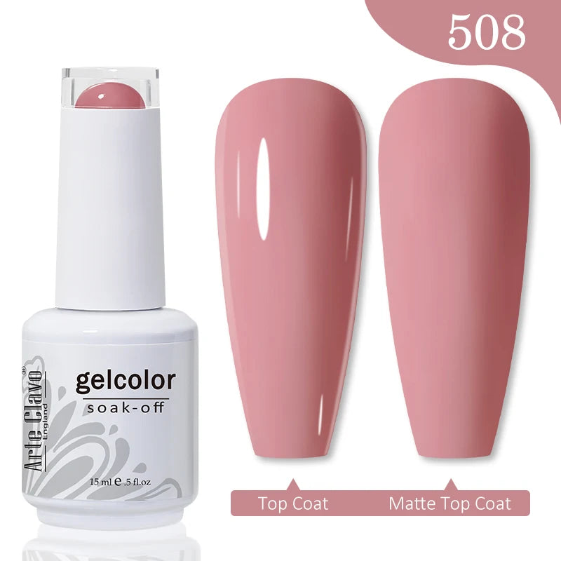 Arte Clavo Gel Nail Polishes Pink Nude Hybrid Lak Manicure Qme 508