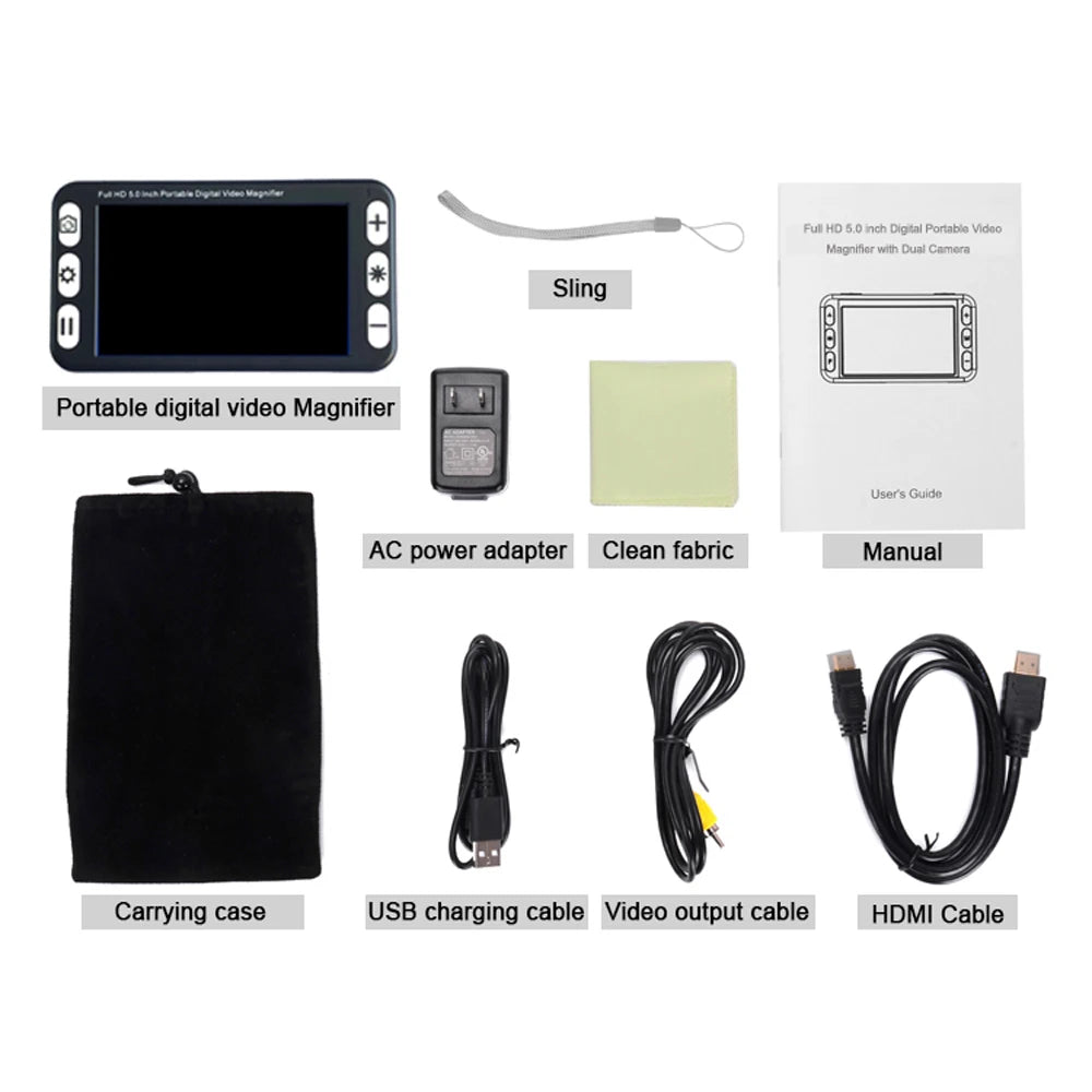 LCD Display Portable Magnifie Low Vision Video Magnifier Electronic Qme HCP05