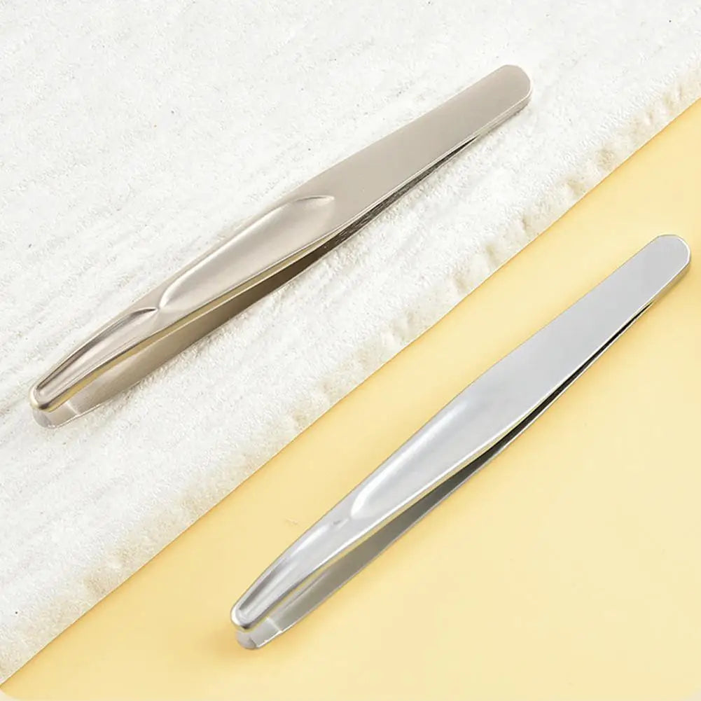 Premium Round Head Tweezers for Eyebrow & Facial Hair Removal Seamless Clips Short Hair Precision Beard Clip Qme