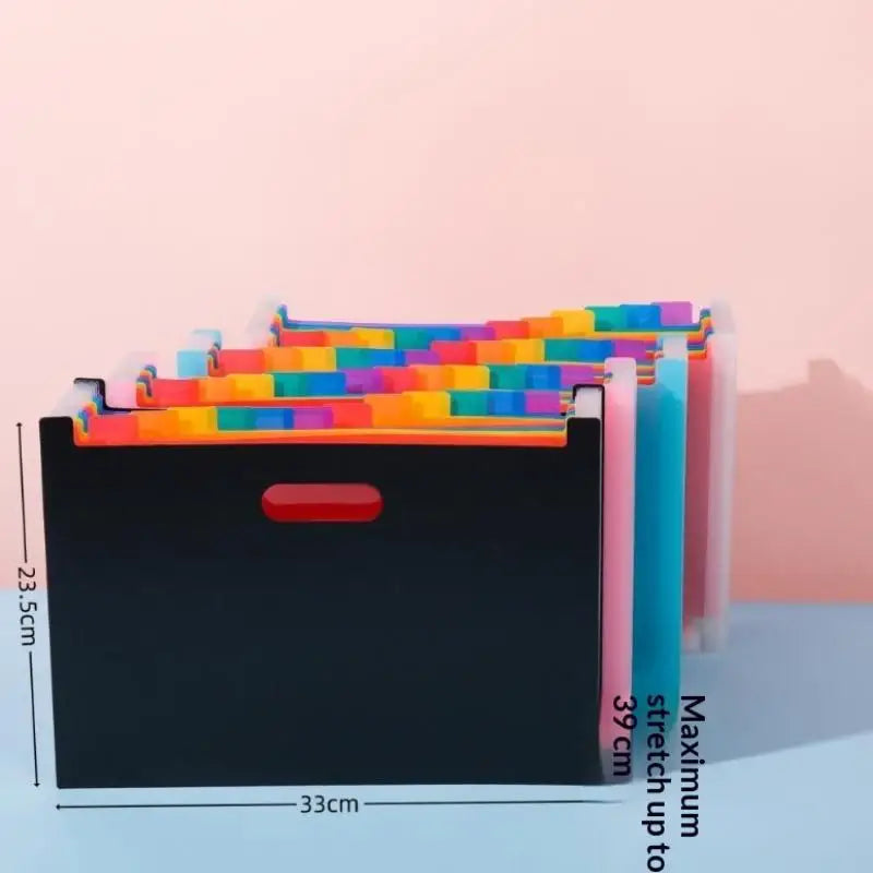 A4 Accordion Folder Clear Index Labels Expanding Document File Qme