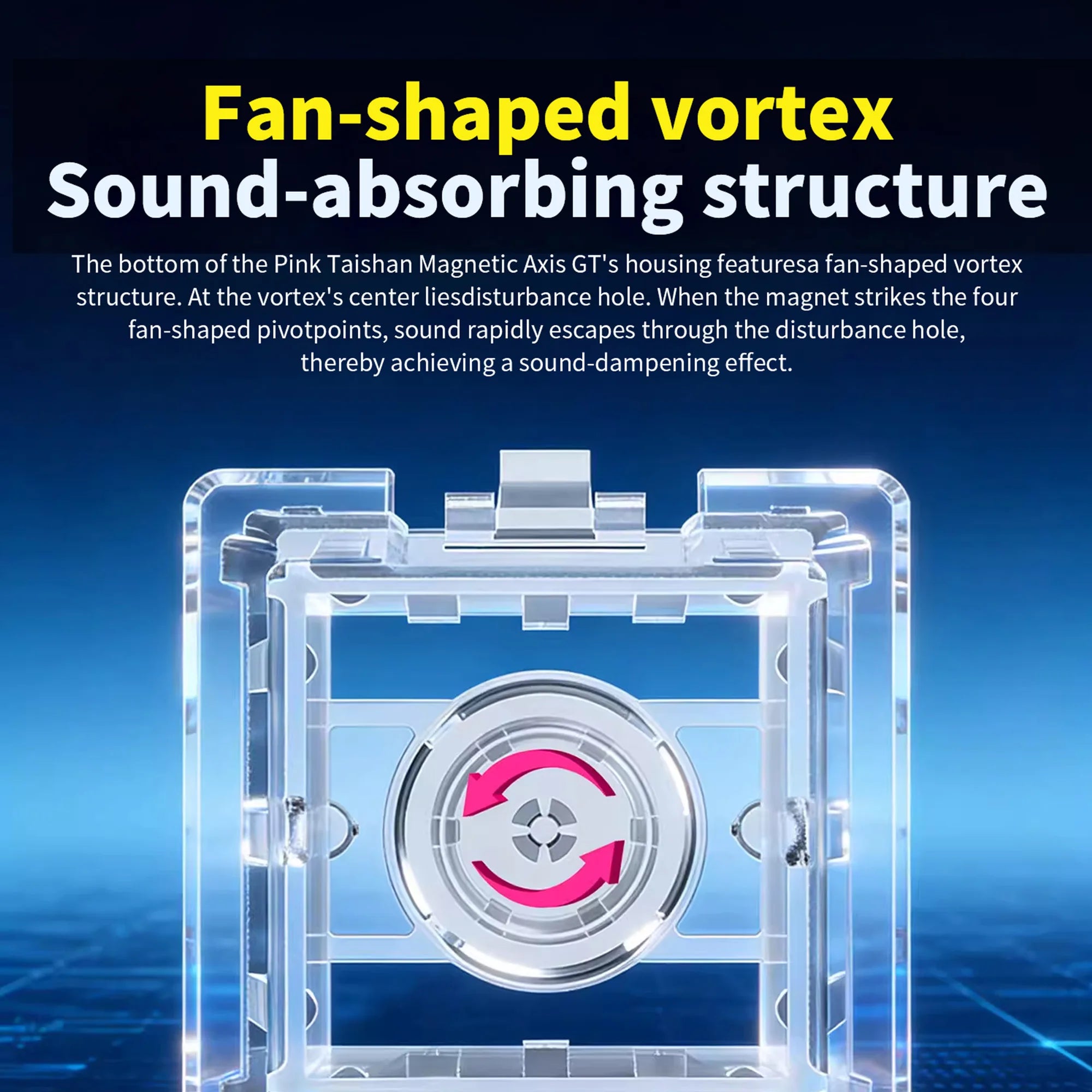 UGAMING Pink Mount Tai HE GT Magnetic Switch Extreme Rt0.005 Transparent Shell Extremely Stable Magnetic Keyboard Switch 60HE Qme