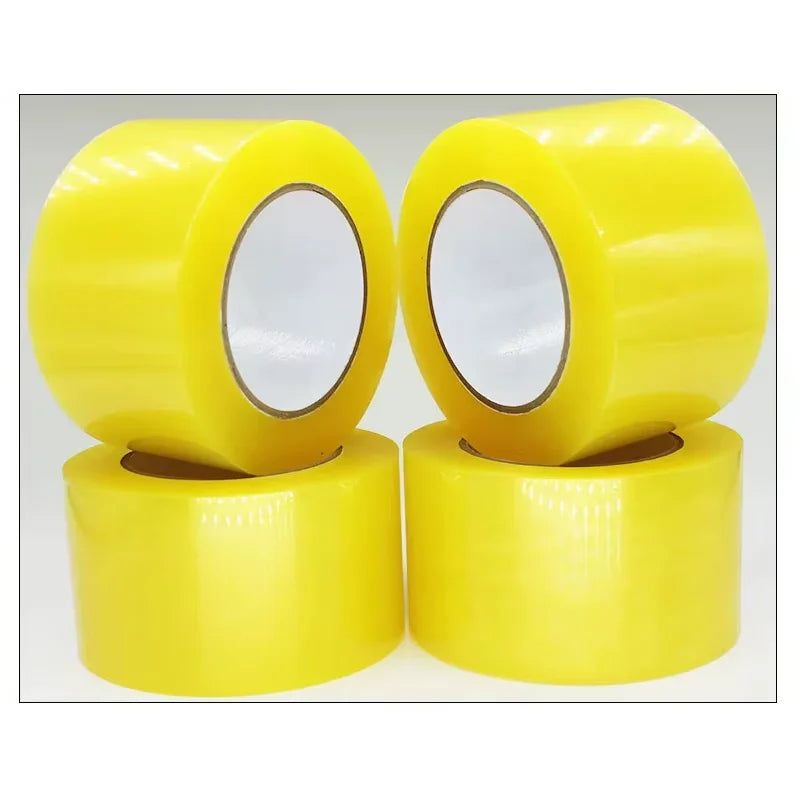 (2Pcs)48mm * 110M Transparent Yellow, Transparent White Tape for Express Packaging of Large Rolls and Thick Box Sealing Qme