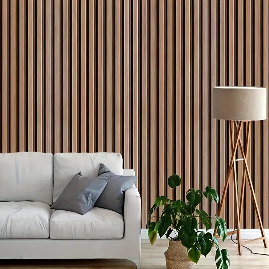 45cm Wall Decoration Stickers Wood Stripes Waterproof Self Adhesive PVC Wall Stickers for Background Wall Desk and Cabinets Qme