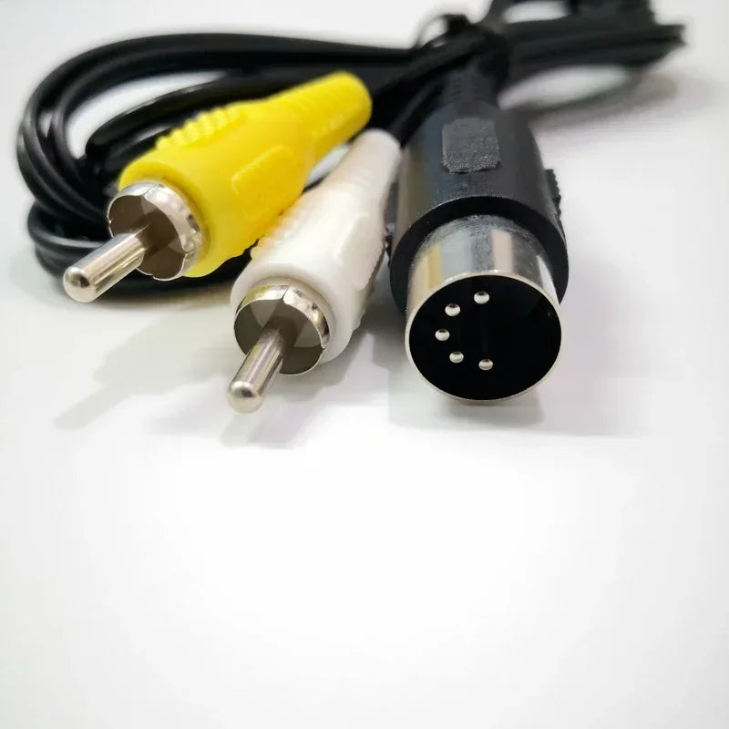5PCS AV Audio Video Cable High Quality for 1 Cables Protection RCA Cord for SEGA Mega Drive 1.8m Qme