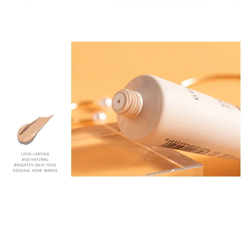 BB Cream Brighten Even Skin Tone Liquid Foundation Moisturizing Hydrating Concealer Cover Blemishes Concel Pores Makeup Base Qme