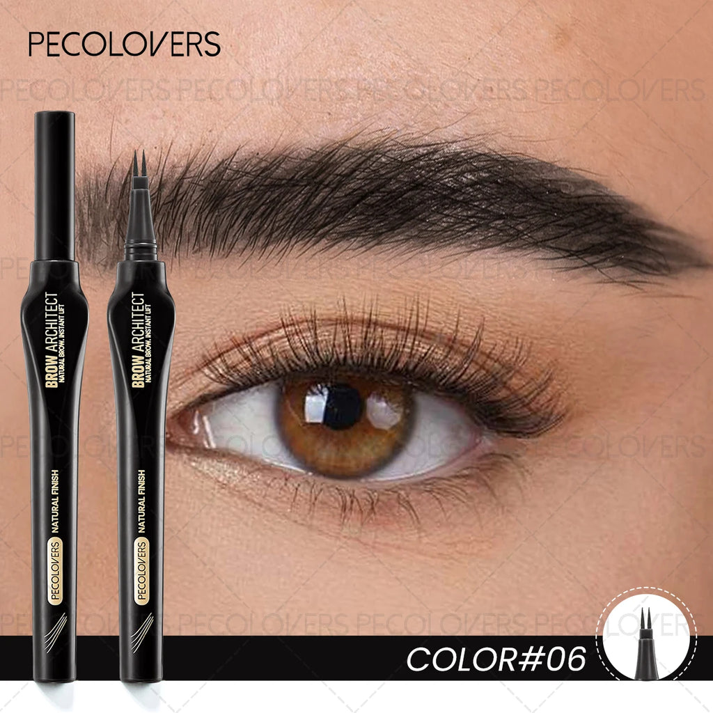 Long-lasting Two-prong Eyebrow Pen Mocha Brown Black Sweatproof Qme 06