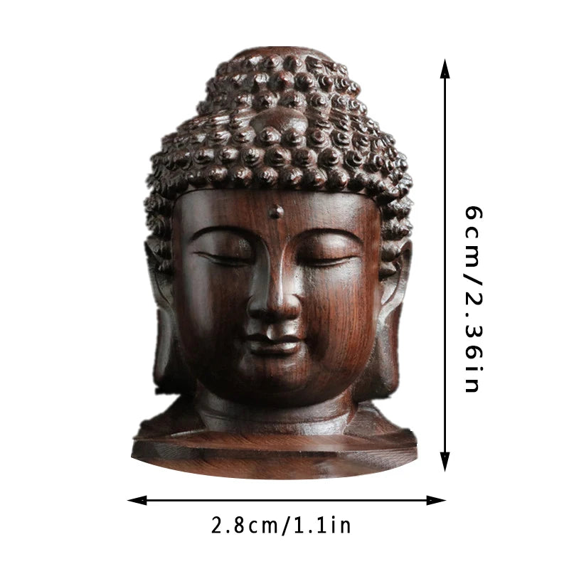 Creative New Buddha Statue Wooden Sakyamuni Tathagata Figurine India Buddha Head Statue Crafts Decorative Ornament. Qme 1PC