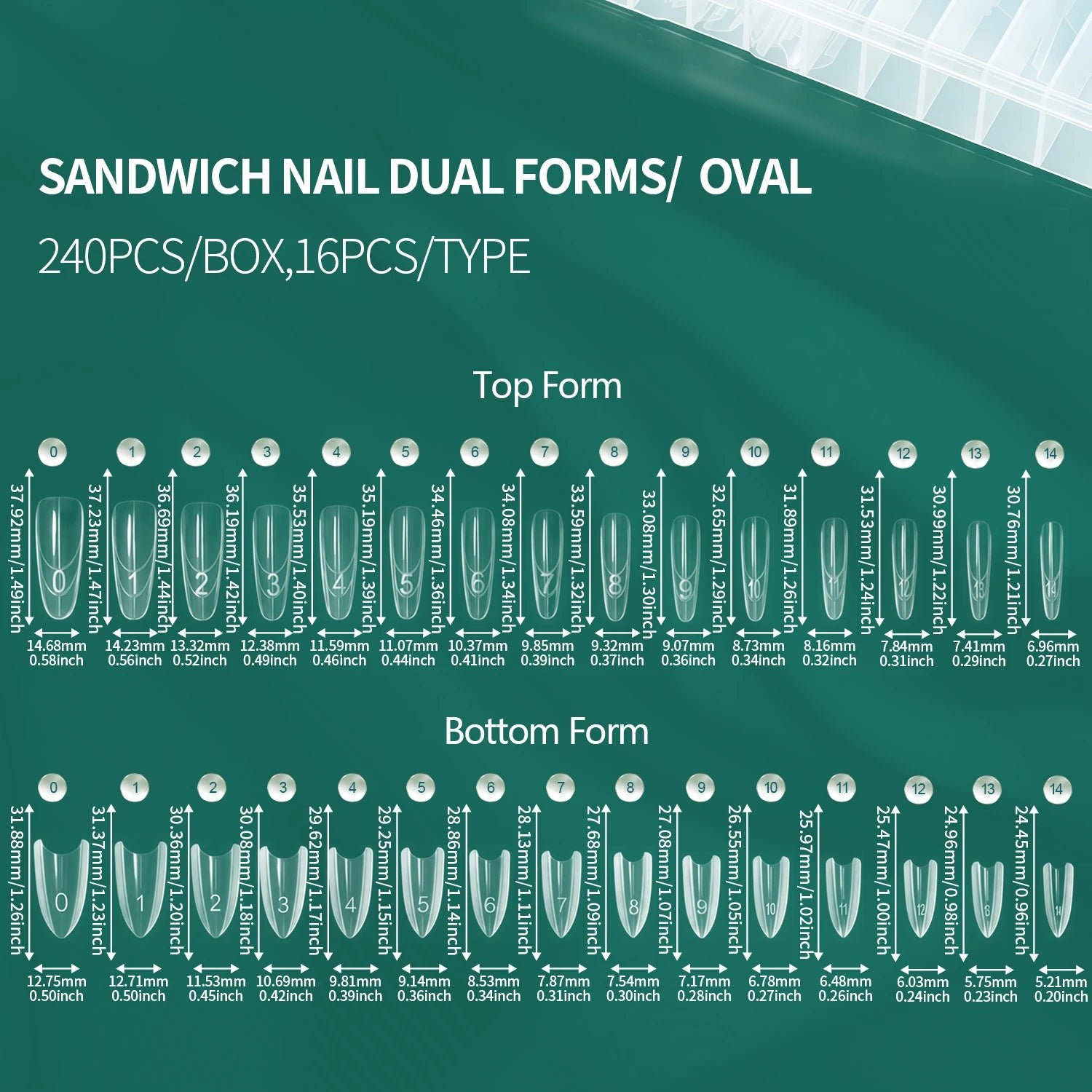 Nailpop Sandwich Nail Dual Forms 15 Shapes Professional Tools French Qme SANDWICH OVAL