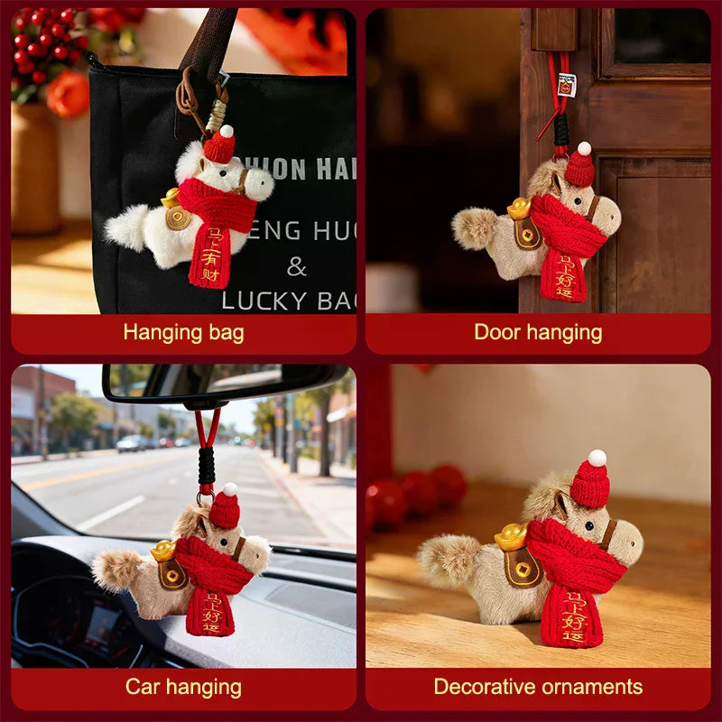 Cartoon Lion Dance Keychain Awakened Lion Chinese Style Lion Dance Pendant Doll Year Of Horse Chinese New Year Gift Qme