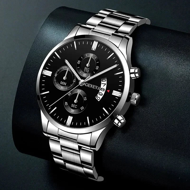 Fashion Men Stainless Steel Watch Luxury Calendar Quartz Wrist Watch Business Watches Man Clock Male Bracelet Wristwatch Qme