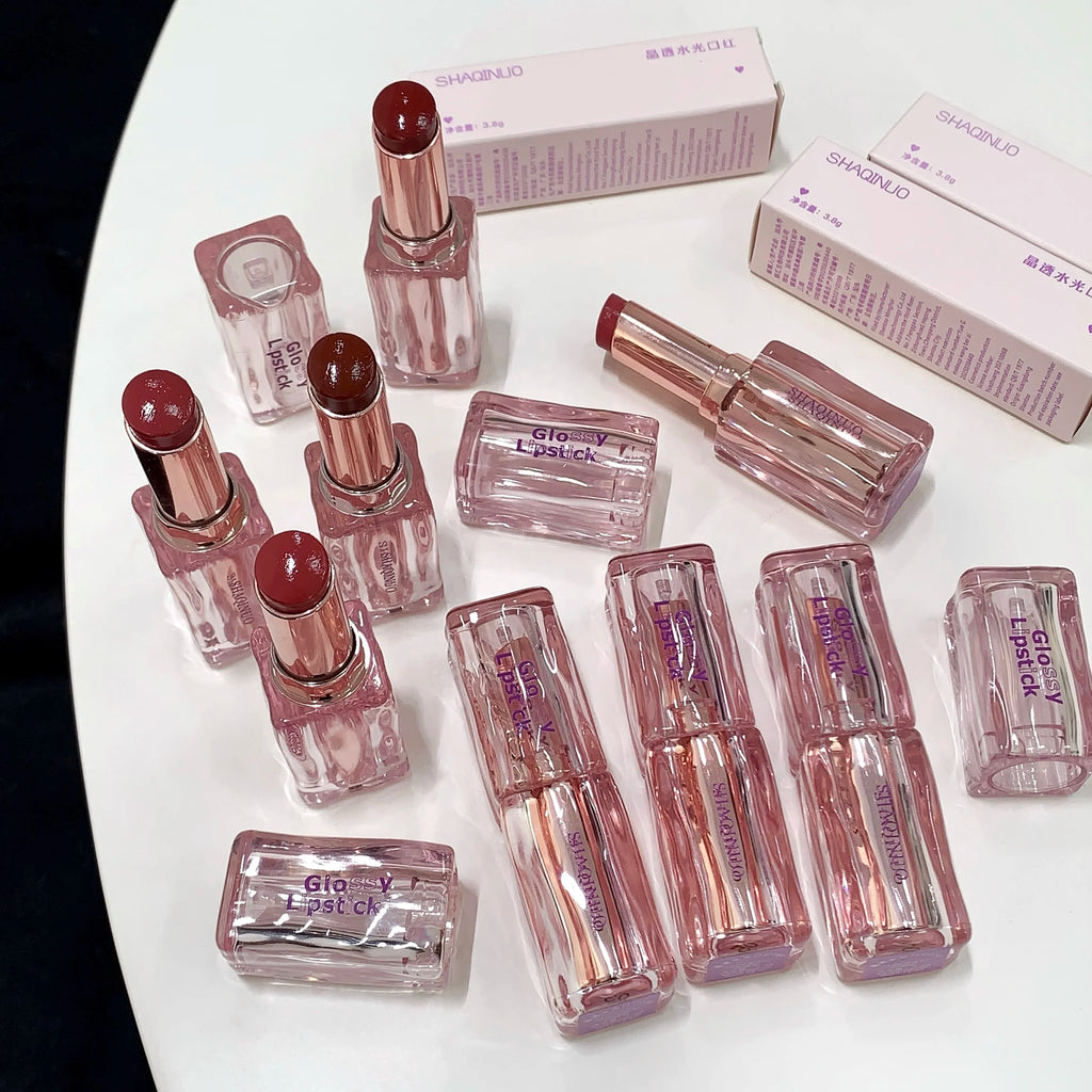 SHAQINUO Mirror Water Gloss Lipstick Silky Moisturizing Long-lasting Qme