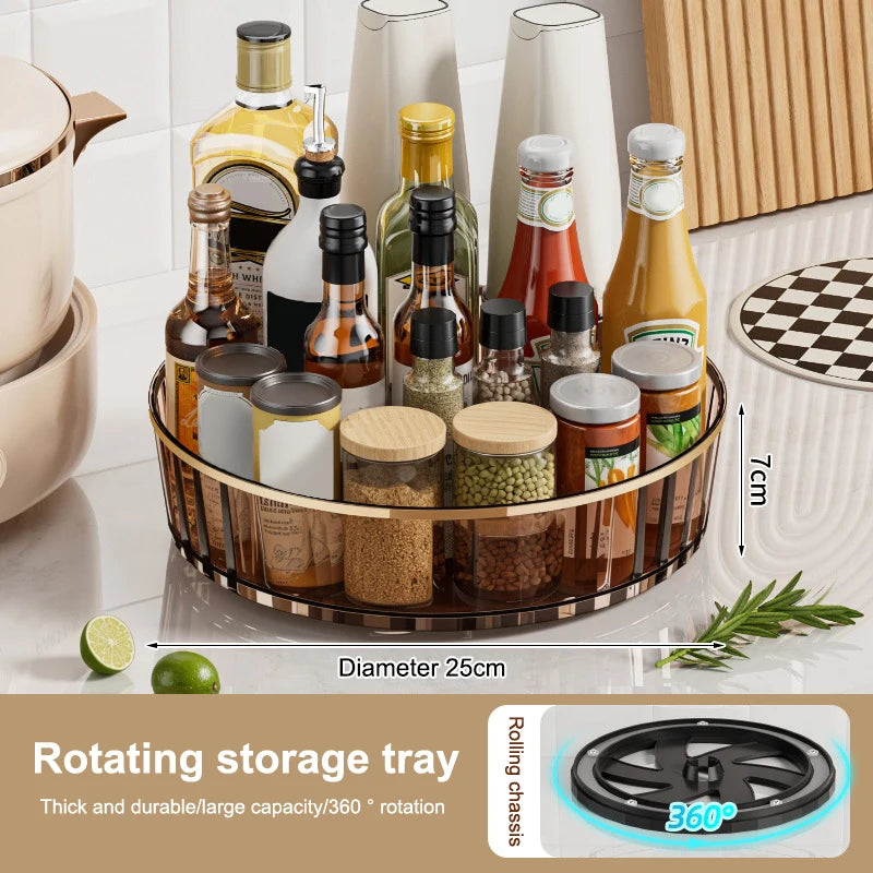 Condiments Cosmetic Perfume Organizer Desktop Storage Box 360 Qme 25cm Brown