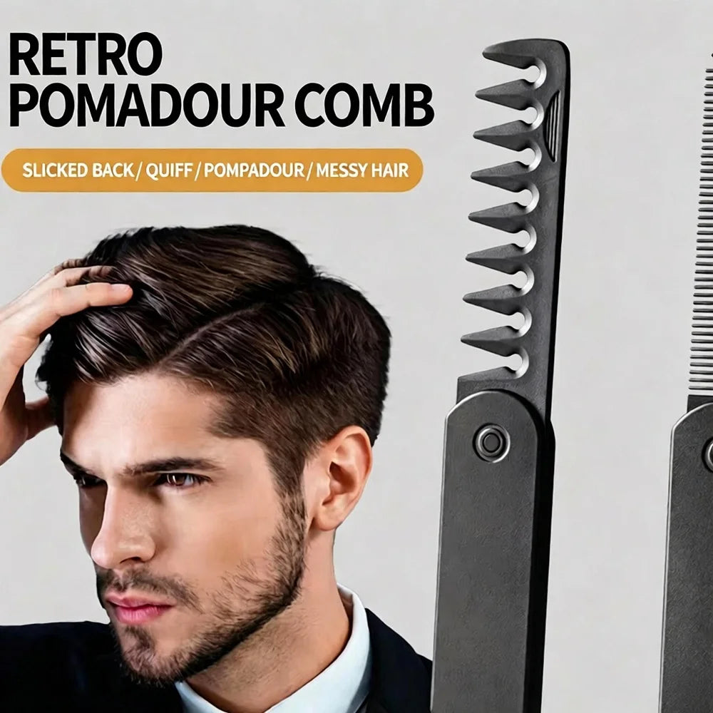 Multifuncional Portable Folding Pocket Combs Wide Tooth Oil Head Comb Qme