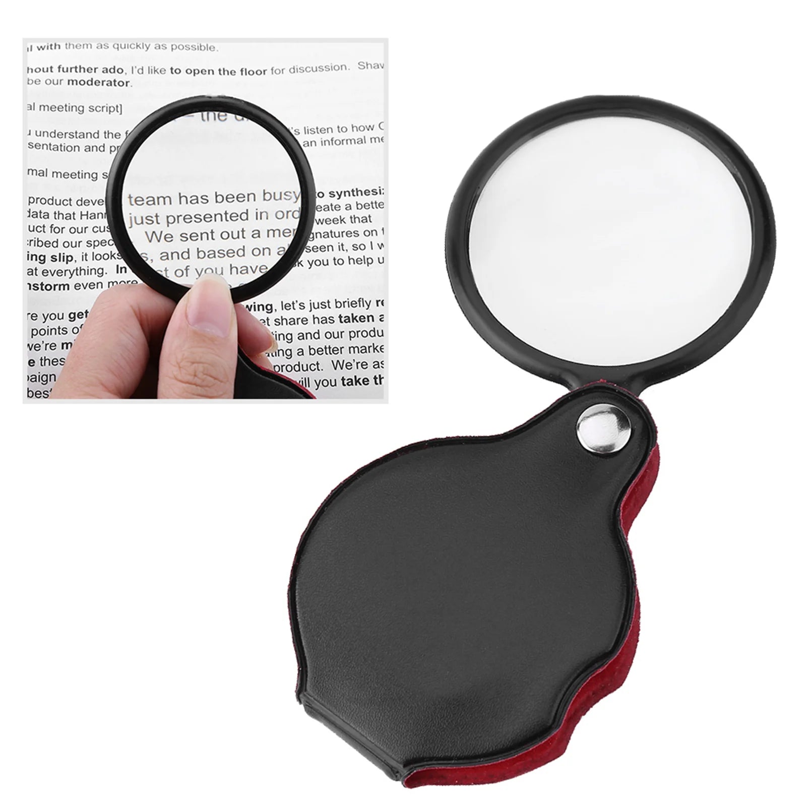 8X Mini Foldable Jewelry Magnifier Magnifying Glass Loupe with Pouch Foldable Magnifier Jewelry Magnifier Mini Magnifier Qme