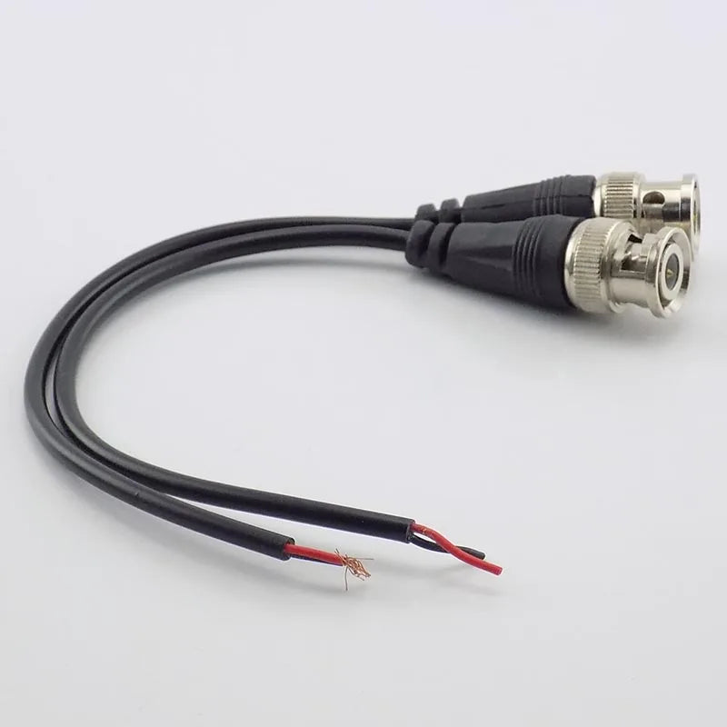 3pcs Coaxial DC Power Pigtail Cable BNC Male to Female Connector for CCTV Surveillance Qme