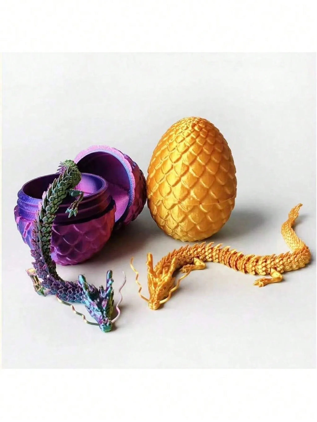3D Printed Dragon Eggs Inside Rainbow Articulated Toys Crystal Red Qme