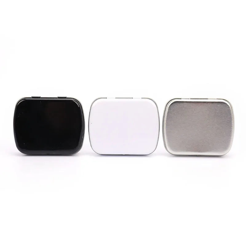 Survival Small Empty Metal Silver Black Flip Storage Box Case Key Qme