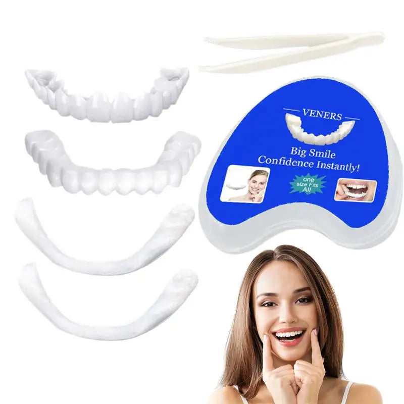 Denture Fake Teeth Temporary Veneers Upper Braces Lower Tweezers Qme