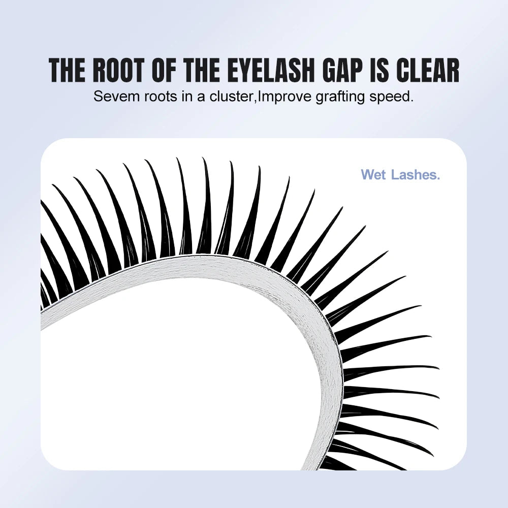 NATUHANA DIY 5D Fairy Eyelash Extensions Spiky Cluster Premade Fans Qme