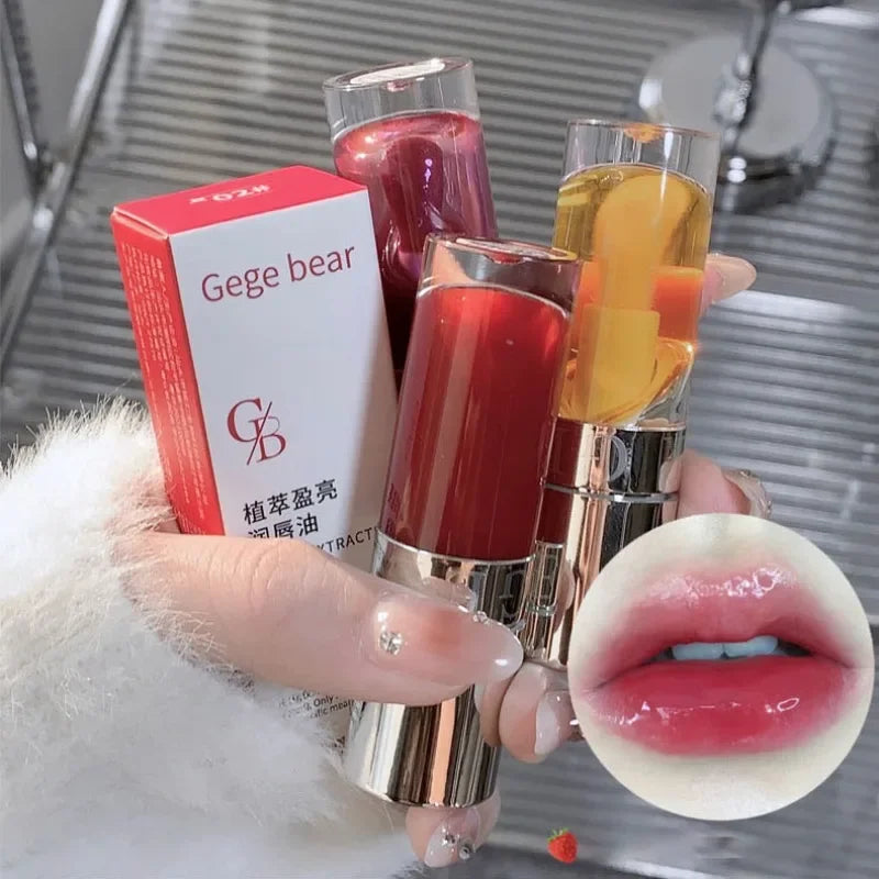 Strawberry Jelly Lip Oil Glossy Tint Glaze Lipstick Moisturize Liquid Fruit Jam Lip Beauty Treatment Transparent Hydrating Balm Qme