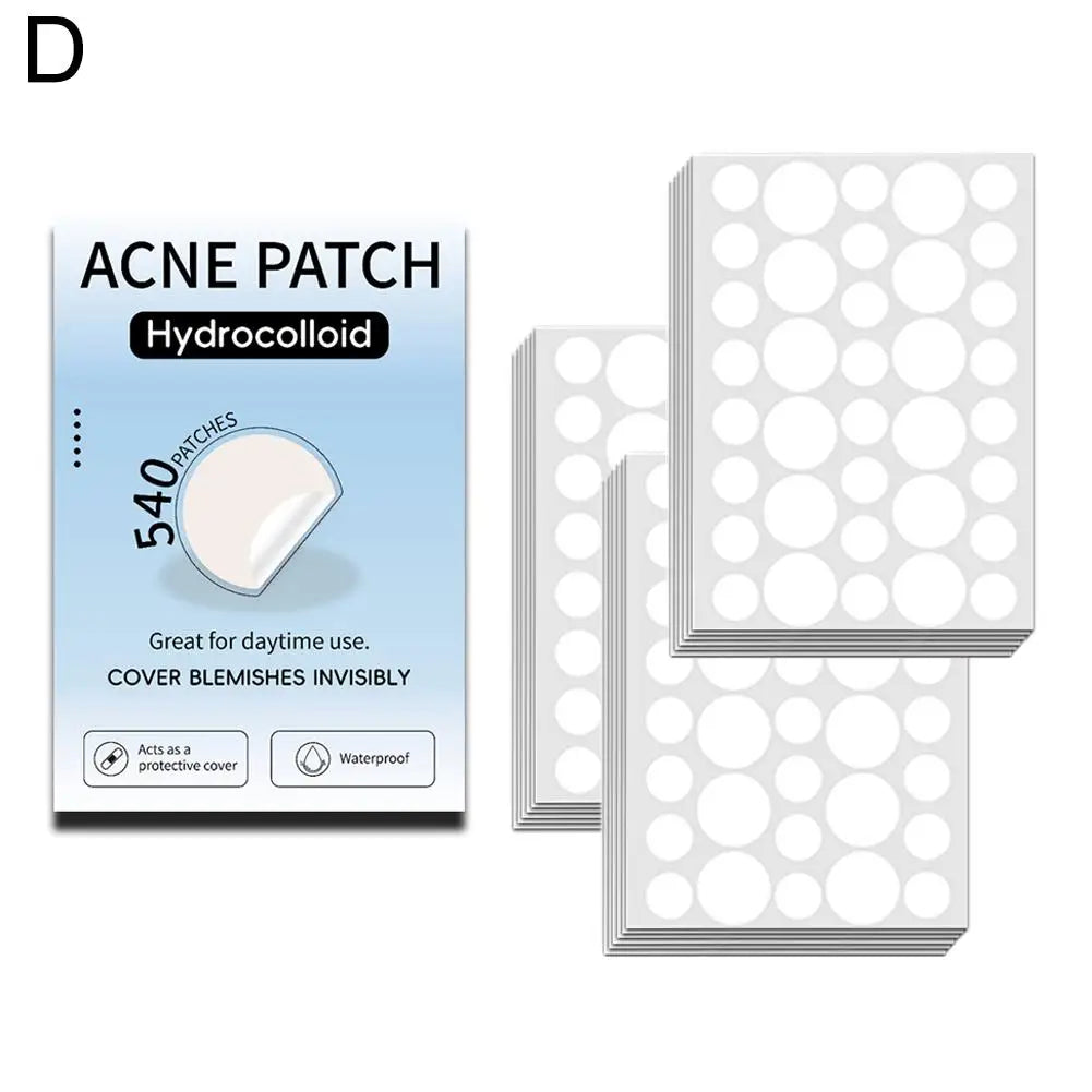 Mixed Sizes Hydrocolloid Acne Pimple Patches Invisible Circle Star Qme D-540pcs