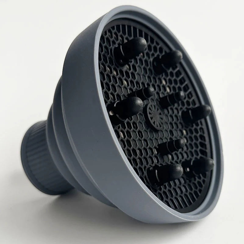 Universal Silicone Hairdryer Diffuser Cover Scalable Hair Drying Tool with Temperature Resistant Dispersing for Salon Qme 1pcs gray