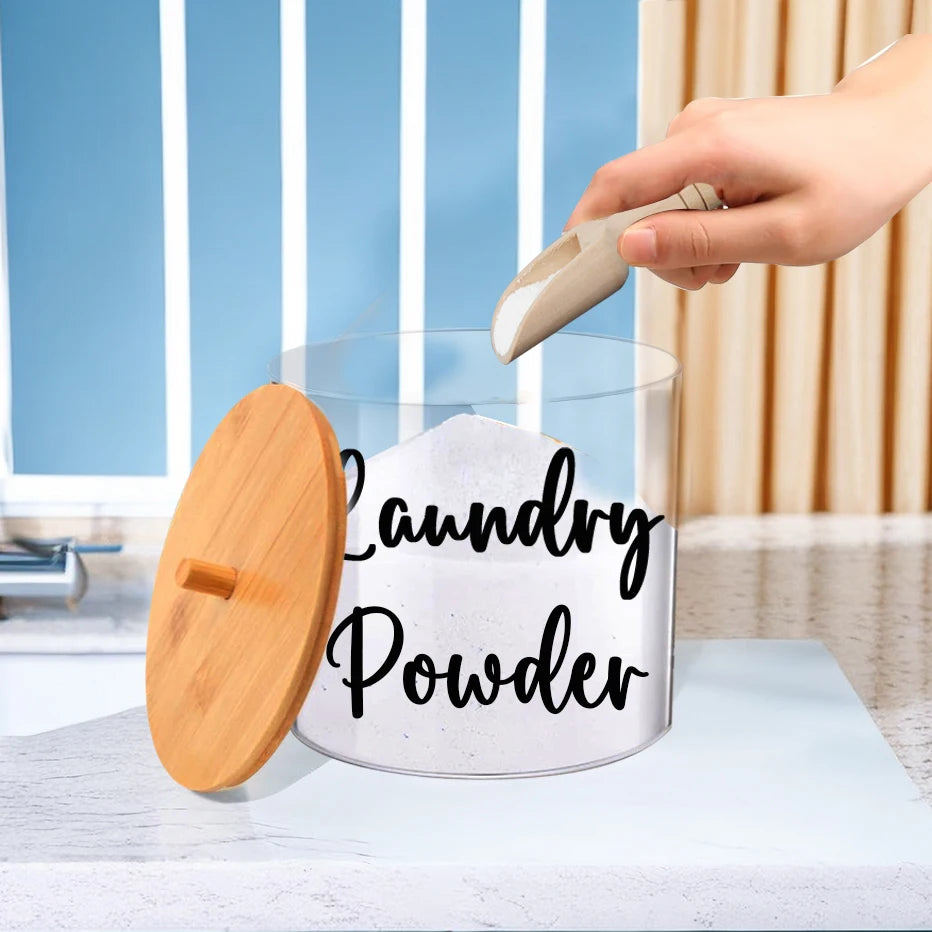 900ml Laundry Powder Container Box with Lid Laundry Room Organizer to Storage Laundry Pods/Scent Booster/Bleach Tablet Qme