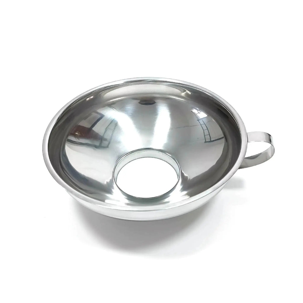 Food Grade Stainless Steel Wide Mouth Kitchen Funnel Set 2 Sizes for Pouring Oil Wine Jam Liquid Canning Spices Qme Big