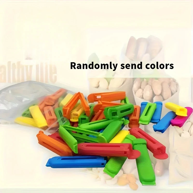 Colorful Food Storage Clips - Secure Snap-Lock Clips for Snacks, Nuts, and More - Durable Plastic Kitchen Clips for Freshness Qme