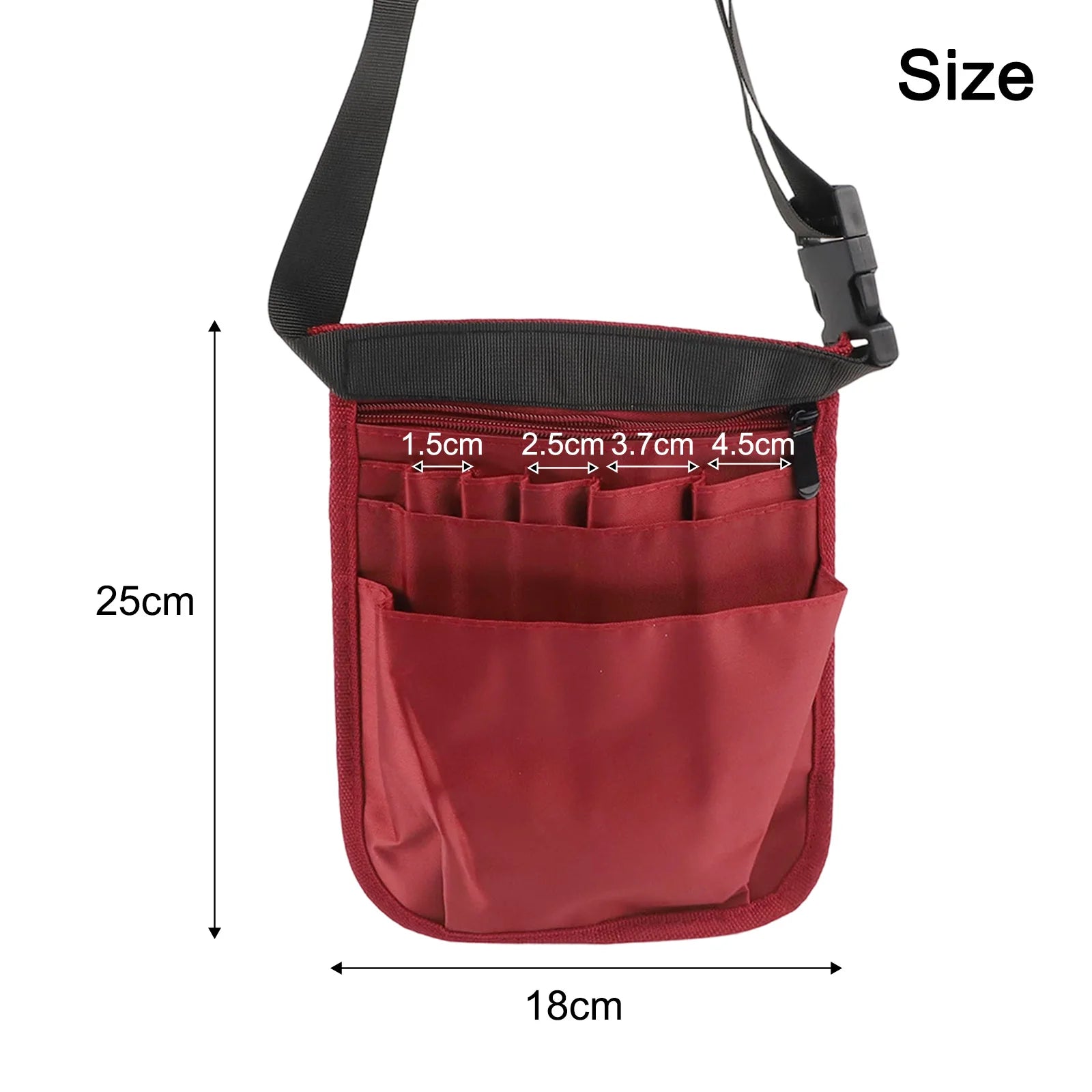 Tool Waist Bag Oxford Cloth Hand Repair Hardware Toolkit Adjustable Storage Bags Multi-compartment Pocket Bag Qme purple