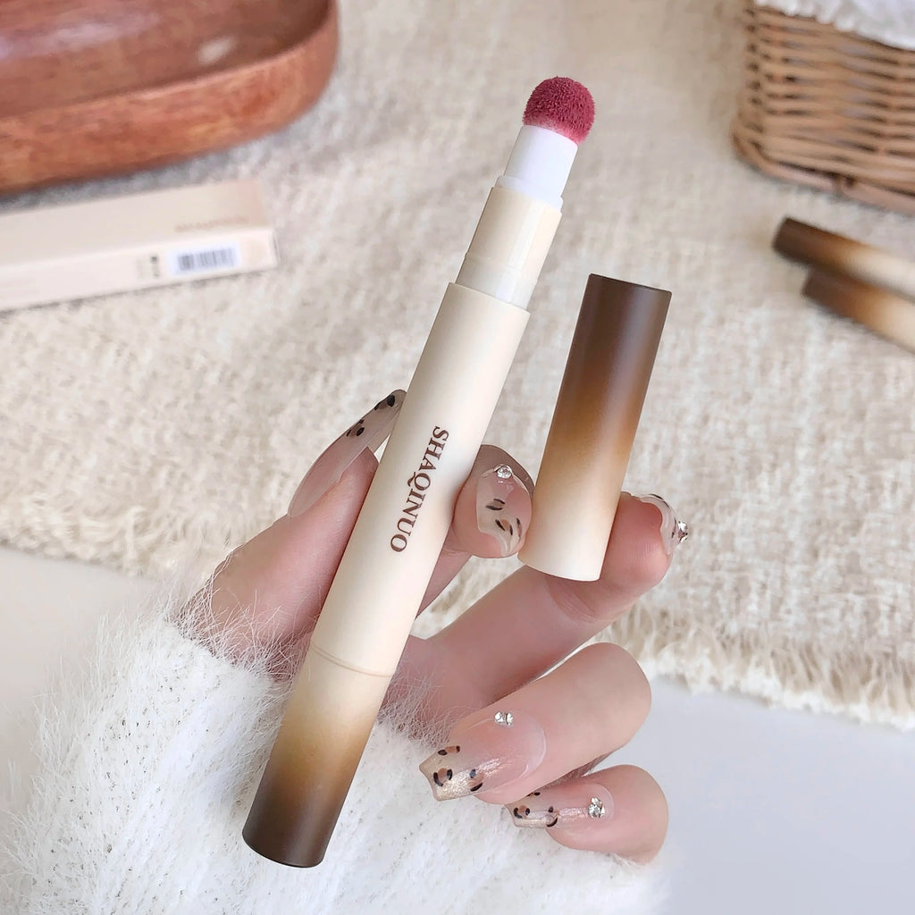 SHAQINUO Velvet Soft Lip Glaze Matte Lipstick Cream Fluffy Brush Head Qme