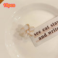 Mini alloy resin small flower small grab clip hair accessory small hair clip side clip bangs clip small hair clip Qme Beige 10pcs
