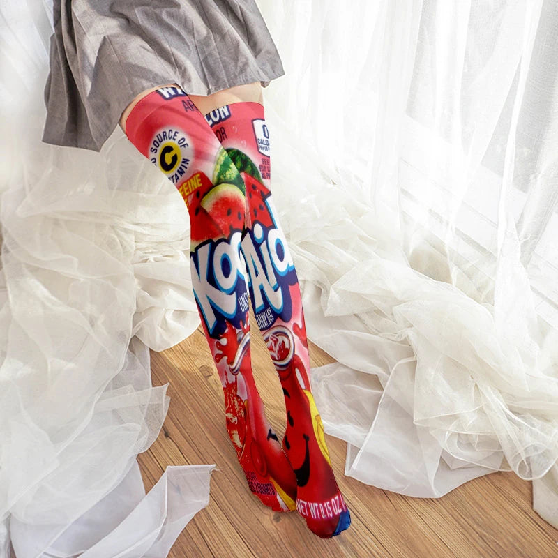 Fun Snacks Food Women's Stockings Skateboard Teen Harajuku Fashion Qme