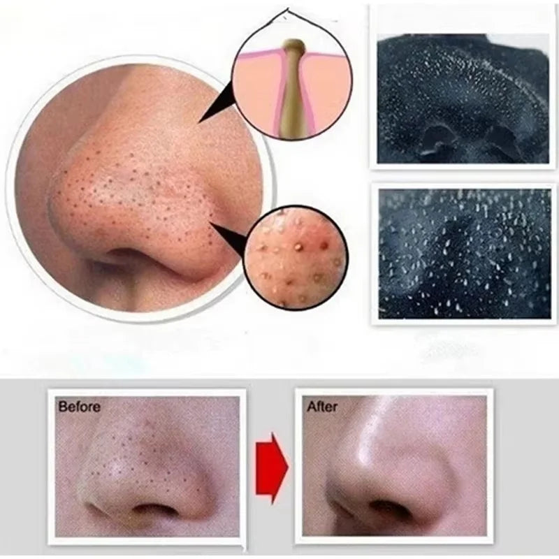 Blackhead Remover Mask Bamboo Charcoal Shrink Pores Acne Black Head Removal Cream Nose Cleansing Black Peel Off Masks Skin Care Qme