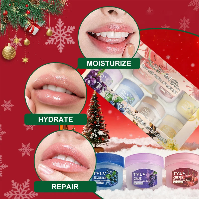 8 Fruity Lip Care Moisture Balm Fading Lines Lipstick Makeup Natural Qme
