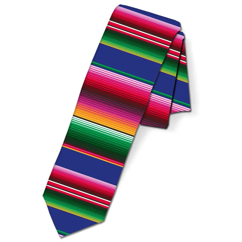 Funny Lightning Print Fashion Tie Boys Business Party Wide Polyester Qme style2