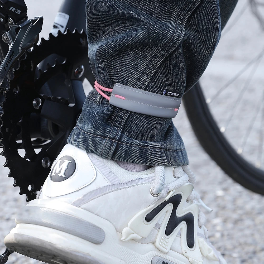 Reflective Bike Pants Strap High Visibility Cycling Pants Cuff Band Bicycle Trouser Bands for Night Walking Cycling Running Qme