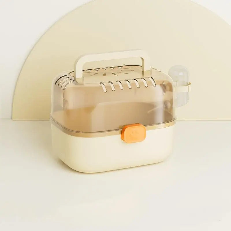 Small Animal Hamster Travel Cage Pet Supplies Portable Carrying Qme Yellow
