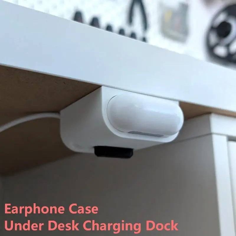 Under Desk Earphone Charging Dock Adhesive Mount Drill Install Home Qme Default Title