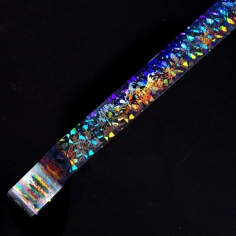 3cm*2M Laser Reflective Transparent Stickers Cool Diy Decorative Labels Scrapbooking Collage Material Diary Stationery Tape Qme D