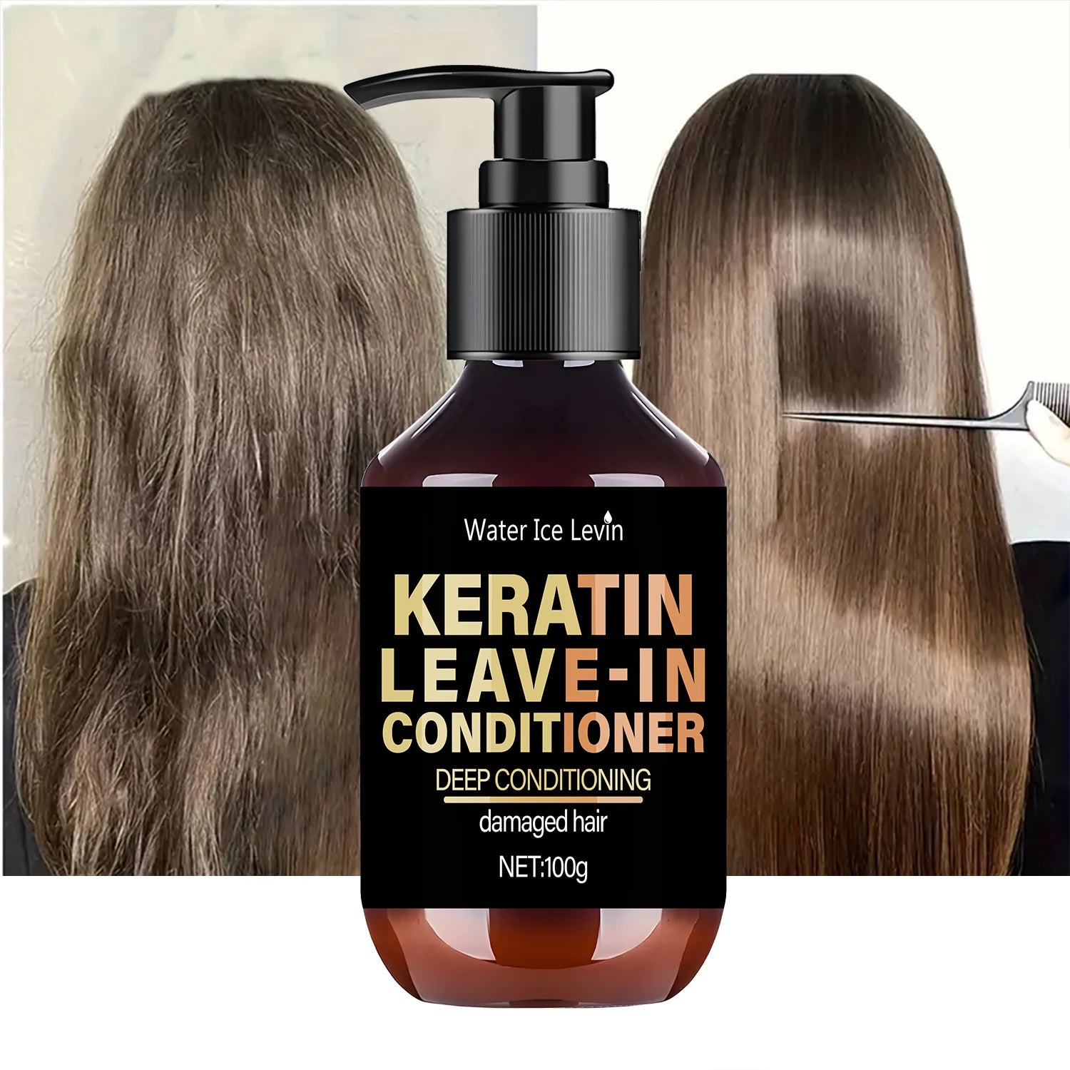 Keratin Leave-In Conditioner with Biotin & Collagen - Repairs Damaged Hair for Deep Moisture, Softness & Shine, Hair Treatment. Qme