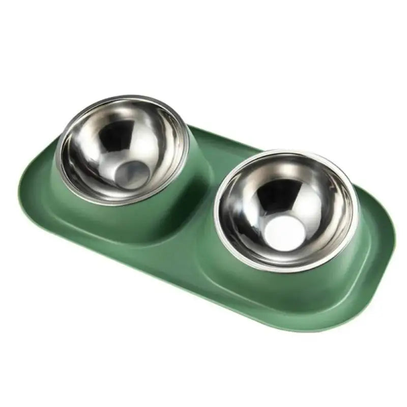 Food Water Bowls Multifunctional Protect Cervical Spine Stainless Qme green