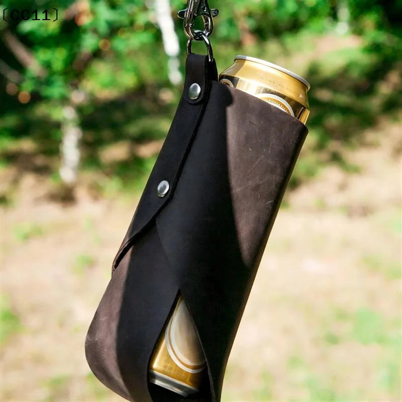 Leather Beer Bottle Waist Portable Belt Bag Handy Wine Bottles Qme