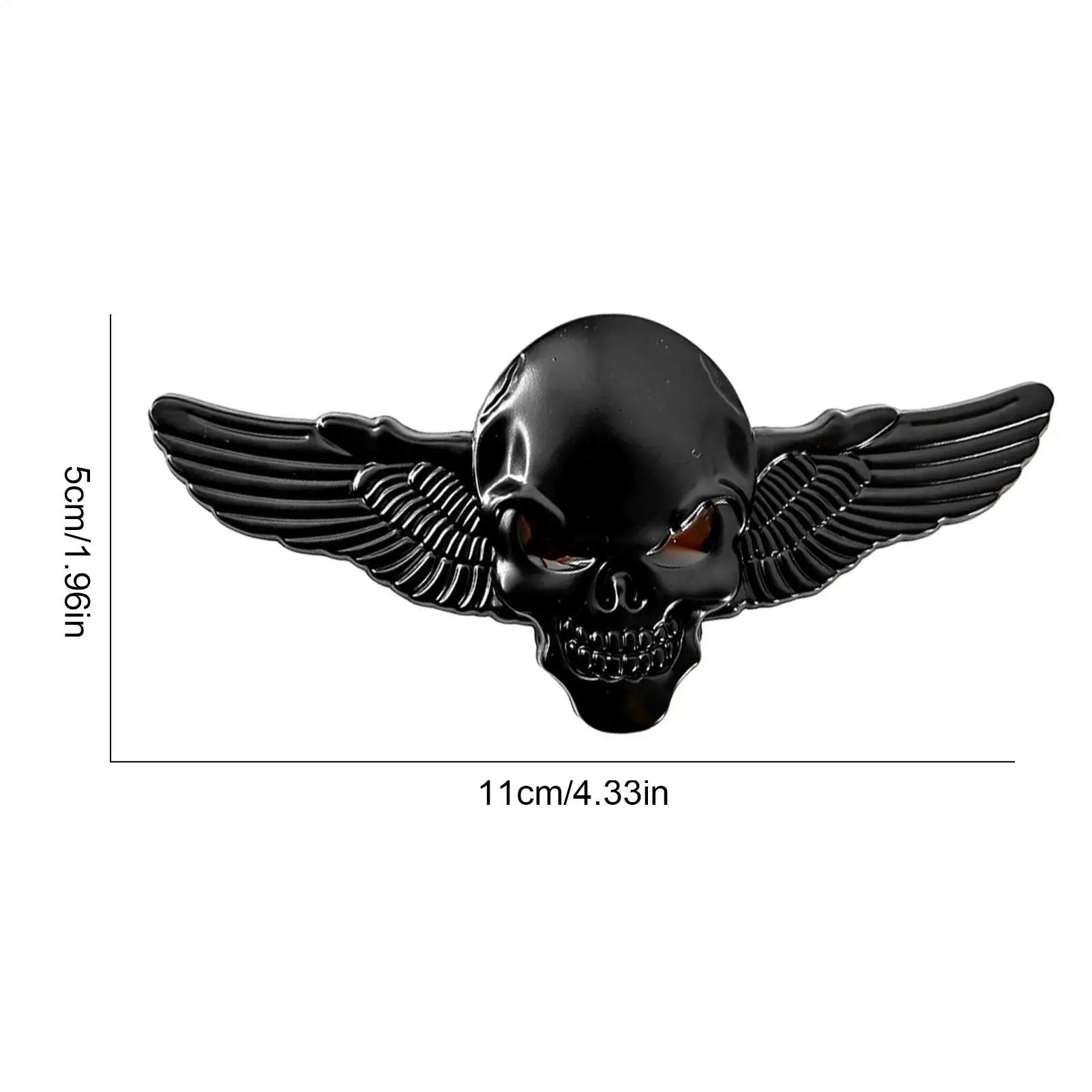 Angel Wings Car Decal Skeleton Car Bumper Decals Metal Auto Emblem Fashionable Car Badges Stickers for Trucks and Motorcycles Qme