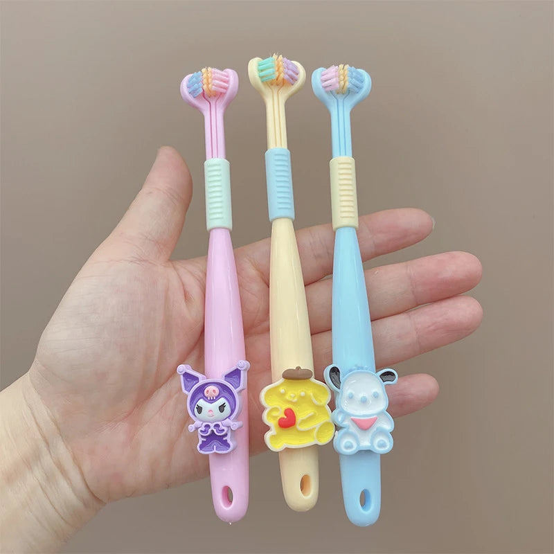 Hello Kitty Kuromi Three-sided Toothbrush Cute Student Soft Bristles Qme