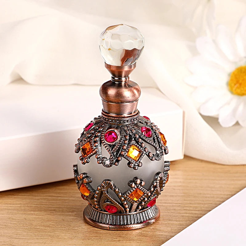 1PCS Luxury Perfume Bottle Essential Oil Bottle 15ml Empty Bottle Storage Bottle Gift Glass Perfume Bottle Portable Bottles Qme J-BOP