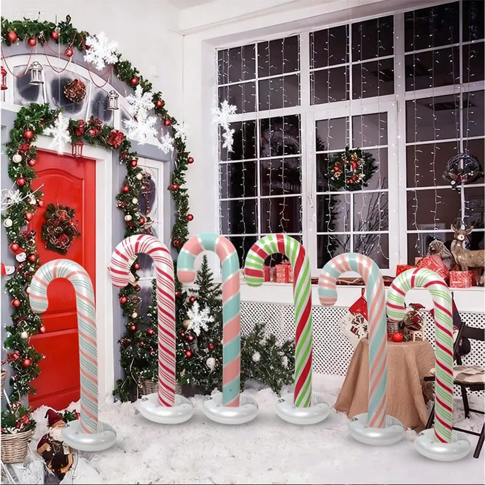 Christmas Inflatables 4 26ft Candy Cane Ornament 6 Inflatable Canes Qme