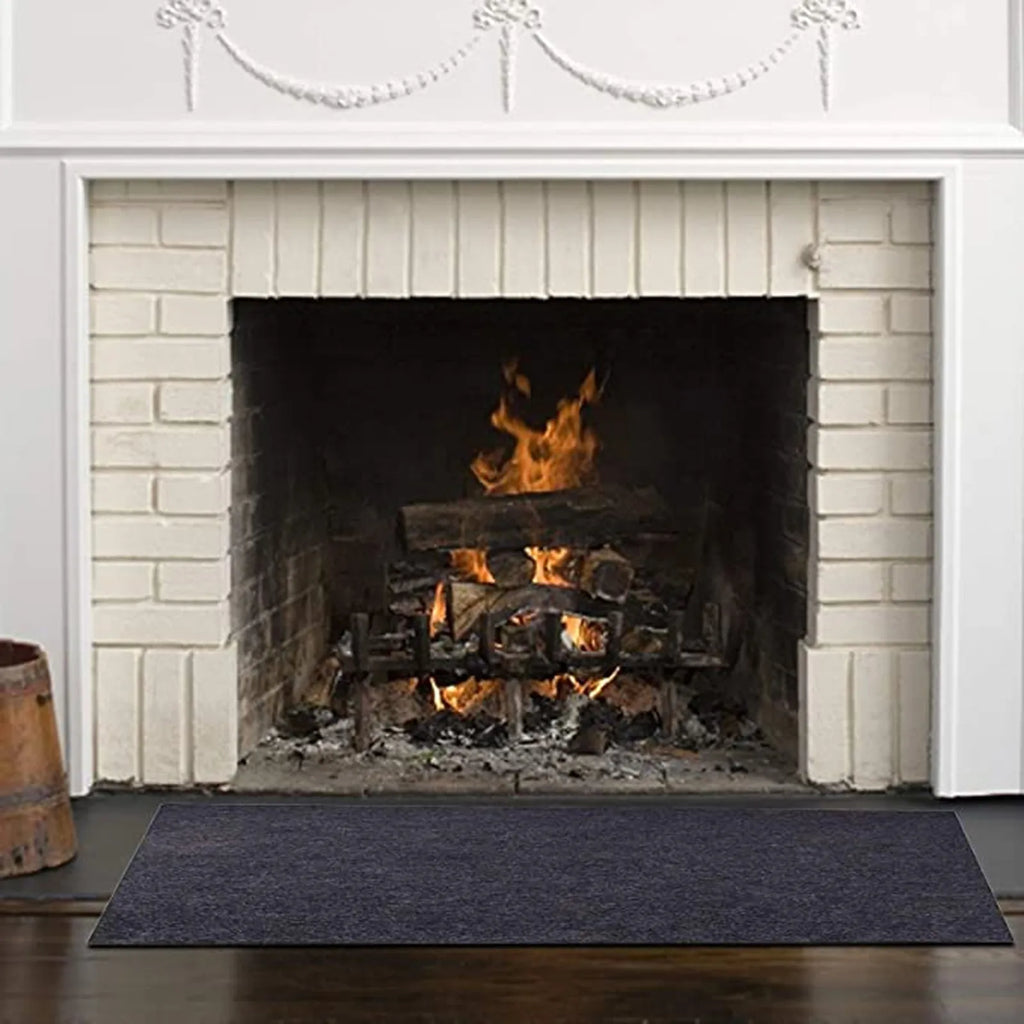 Fireproof Fireplace Hearth Rug Non Slip Protection Mats Flame Resistant Pad Solid Color Soft Anti Slip Carpets Qme