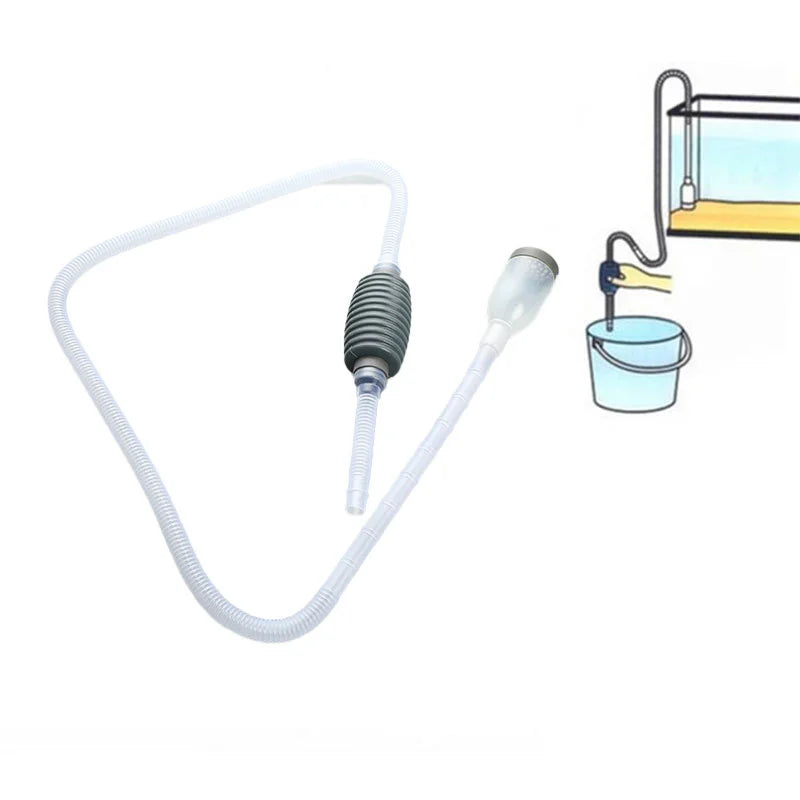 Aquarium Tank Vacuum Siphon Gravel Cleaner Pump Water Change Safe for Fish. Qme