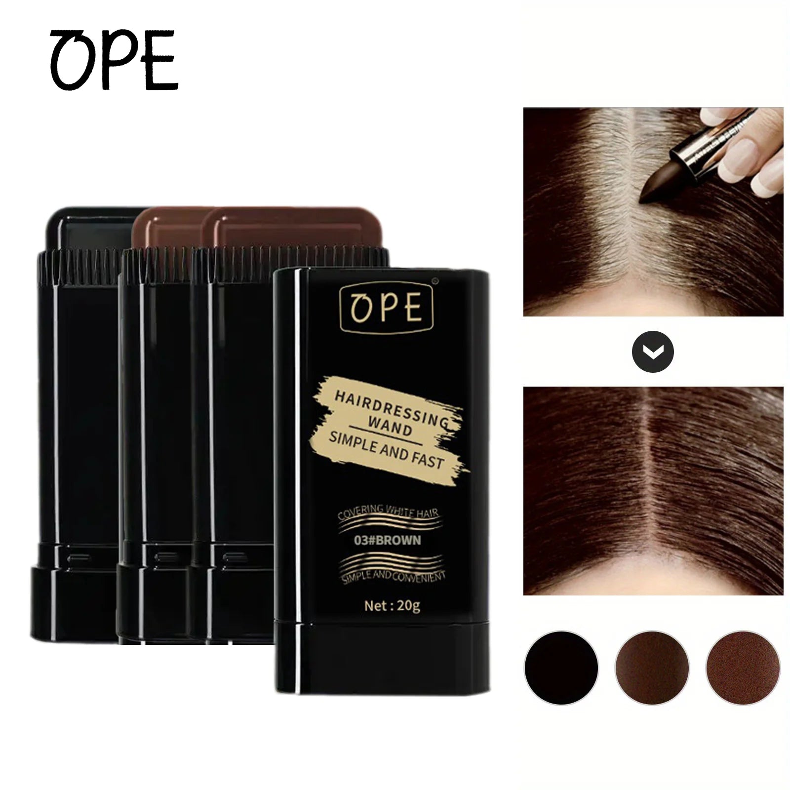 Instantly Cover Gray Hair OPE Dye Comb Natural Black Shade Quick Root Qme